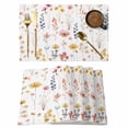 thumbnail image 1 of Spring Floral Placemats Set of 6, Watercolor Wildflower Field Rustic Eucalyptus Leaves Non-Slip Place Mats Washable Table Mats for Kitchen Dining Table Decorations Indoor/Outdoor, 1 of 9