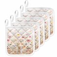 thumbnail image 1 of Spring Floral Pot Holders for Kitchen Heatproof Potholder, 5 Pack Pastoral Botanical Summer Flowers Vintage Hot Pads Multipurpose Oven Pads Cloth Potholders Trivet for Cooking Baking, 1 of 8