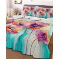 thumbnail image 1 of Spring Floral Queen Size Down Alternative Comforter, Lightweight Comforter Quilt Bedding Set with Pillow Shams Watercolor Summer Botanical Colorful All Seasons Bed Comforter Duvet Insert 90"x96", 1 of 7
