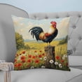 thumbnail image 1 of Spring Floral Rooster Decorative Pillowcase 18''x18'', Farmhouse Vintage Rooster Throw Pillow Covers Soft Cushion Case for Couch Sofa Bedroom Living Room, Pillowcase Boho Decor, 1 of 8