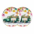 thumbnail image 1 of Spring Floral Round 13 Inch Placemats Set of 2, Farmhouse Truck Retro Flowers Oil Painting HeatResistant Non Slip Place Mats for Dining Table, Wipeable Braided Kitchen Table Mats for Housewarming, 1 of 9