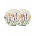 thumbnail image 1 of Spring Floral Round 13 Inch Placemats Set of 2, Summer Colorful Tulip Botanical Vintage HeatResistant Non Slip Place Mats for Dining Table, Wipeable Braided Kitchen Table Mats for Housewarming, 1 of 9