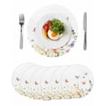 thumbnail image 1 of Spring Floral Round 13 Inch Placemats Set of 6, Butterfly Summer Botanical Watercolor HeatResistant Non Slip Place Mats for Dining Table, Wipeable Braided Kitchen Table Mats for Housewarming, 1 of 9