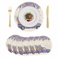 thumbnail image 1 of Spring Floral Round 13 Inch Placemats Set of 6, Purple Lavender Truck Flowers Botanical Beige HeatResistant Non Slip Place Mats for Dining Table, Wipeable Braided Kitchen Table Mats for Housewarming, 1 of 9