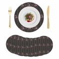 thumbnail image 1 of Spring Floral Round 13 Inch Placemats Set of 8, Vintage Bohemia Flowers Leaves Bows Black HeatResistant Non Slip Place Mats for Dining Table, Wipeable Braided Kitchen Table Mats for Housewarming, 1 of 9