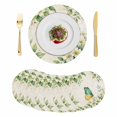 thumbnail image 1 of Spring Floral Round 13 Inch Placemats Set of 8, Watercolor Botanical Flowers Butterfly Beige HeatResistant Non Slip Place Mats for Dining Table, Wipeable Braided Kitchen Table Mats for Housewarming, 1 of 9