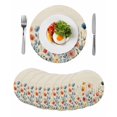 thumbnail image 1 of Spring Floral Round 13 Inch Placemats Set of 8, Watercolor Elegant Summer Botanical Rustic HeatResistant Non Slip Place Mats for Dining Table, Wipeable Braided Kitchen Table Mats for Housewarming, 1 of 9