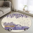 thumbnail image 1 of Spring Floral Round Area Rug 3Ft Washable Small Circle Rugs for Kitchen Entryway, Purple Lavender Truck Flowers Botanical Beige Non-Slip Carpet Floor Mats Indoor Outdoor Carpet Runner Home Decor, 1 of 8