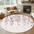 thumbnail image 1 of Spring Floral Round Area Rug 8Ft Washable Large Circle Rugs for Living Room Dorm, Pink Gray Cherry Blossom Flowers Beige Non-Slip Carpet Floor Mats Indoor Outdoor Carpet Runner Aesthetic Home Decor, 1 of 8