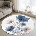 thumbnail image 1 of Spring Floral Round Living Room Rugs 3.3 ft, Watercolor Gradient Color Flowers Romantic Washable Area Rug with Non-Slip Sturdy Edge Binding Round Front Door Mat Floor Carpet for Entryway, 1 of 9