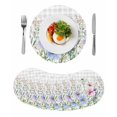 thumbnail image 1 of Spring Floral Round Placemats Set of 8 for Dinning Tables,Heat-proof Braided Table Mats 15 Inch,Wildflowers Herbs Summer Botanical Plaid Washable Place Mat for Kitchen Restaurant Party Table Decor, 1 of 9