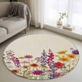 thumbnail image 1 of Spring Floral Round Rug 3.3ft Washable Circle Entryway Rugs Non Slip Watercolor Lavender Daisy Flowers Plants Beige Area Rug Indoor Floor Carpet for Bedroom Kitchen Home Office Dining Room, 1 of 8