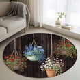 thumbnail image 1 of Spring Floral Round Rug 3.3ft Washable Circle Entryway Rugs Non Slip Wooden Flowers Elegant Pastoral Botanical Area Rug Indoor Floor Carpet for Bedroom Kitchen Living Room Home Office Dining Room, 1 of 8