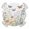 thumbnail image 1 of Spring Floral Round Tablecloth for 36-44 Inch Tables,Fitted Table Cover with Elastic Edge,Butterfly Summer Botanical Watercolor Flowers Waterproof Outdoor Table Cloth Protector for Patio Dinner, 1 of 9