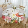 thumbnail image 1 of Spring Floral Round Tablecloth 60 Inch - Colorful Summer Flowers Waterproof Fabric Table Cloth Protector, Vintage Botanical Tablecloths Washable Table Cover for Kitchen Coffee Table Party, 1 of 6