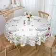thumbnail image 1 of Spring Floral Round Tablecloth 60 Inch - Summer Botanical Waterproof Fabric Table Cloth Protector, Vintage Farmhouse Tablecloths Washable Table Cover for Kitchen Banquet Coffee Table Party, 1 of 6