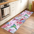 thumbnail image 1 of Spring Floral Runner Rugs 2x6 ft Watercolor Pink Blue Flowers Romantic Pair Hummingbird Washable Hallway Rugs Non-Slip Floor Mats Absorbent Carpet Bedside Runners for Bedroom Kitchen Laundry Room, 1 of 9