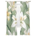 thumbnail image 1 of Spring Floral Sheer Curtains 2 Panels Set Rustic Watercolor White Gradient Yellow Flower Green Leaf Sheer Window Curtains Light Filtering Rod Pocket Voile Drapes for Bedroom Living Room 52"X96", 1 of 8
