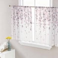 thumbnail image 1 of Spring Floral Sheer Curtains 45 Inch Length 2 Panels Set, Pink Gray Cherry Blossom Flowers Beige Voile Window Treatment Rod Pocket Small Kitchen Curtains Drapes for Bedroom 52"x45"x2, 1 of 7