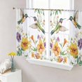 thumbnail image 1 of Spring Floral Sheer Curtains 54 Inch Length 2 Panels Set, Elegant Birds Summer Botanical Flowers Voile Window Treatment Rod Pocket Short Kitchen Curtains Drapes for Bedroom 52"x54"x2, 1 of 7