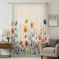 thumbnail image 1 of Spring Floral Sheer Curtains 63 Inches Long, Watercolor Elegant Summer Botanical Rustic Light Filering Curtains, Breathable Simi Curtain Privacy Drapes for Living Room Bedroom Window Treatment, 1 of 9