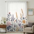 thumbnail image 1 of Spring Floral Sheer Curtains 84 Inches Long, Farmhouse Flowers Elegant Pastoral Light Filering Curtains, Breathable Simi Curtain Privacy Drapes for Living Room Bedroom Lightweight Window Treatment, 1 of 9