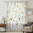 thumbnail image 1 of Spring Floral Sheer Curtains 84 Inches Long, Summer Botanical Sage Green Striped Light Filering Curtains, Breathable Simi Curtain Privacy Drapes for Living Room Bedroom Lightweight Window Treatment, 1 of 9