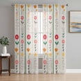 thumbnail image 1 of Spring Floral Sheer Curtains 96 Inch Length 2 Panels Set Window Treatments, Colorful Summer Flowers Vintage Botanical Rod Pocket Semi Curtains for Living Room/Bedroom/Kitchen Décor, 104"W x 96"L, 1 of 7