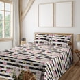 thumbnail image 1 of Ambesonne Spring Floral Fitted & Flat Sheet with Shams 4 Pcs Set, Blooms Boho Butterfly, Full, Pale Pink Pale Mustard, 1 of 1
