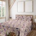 thumbnail image 1 of Ambesonne Spring Floral Fitted & Flat Sheet with Sham 3 Pcs Set, Romantic Asian Daisy, Twin, Dark Lavender Cream Lilac, 1 of 1