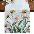 thumbnail image 1 of Spring Floral Short Table Runner 36 Inches Long,Watercolor Summer Botanical White Daisy Cotton Linen Table Runners Dresser Scarves,Tabletop Scarf Furniture Cover for Home Dinner Party Decor 13"x36", 1 of 8