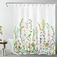 thumbnail image 1 of Spring Floral Shower Curtain Decor,Colorful Country Wildflower and Sunflower Green Leaf Plant Shower Curtains for Bathroom 60X72 inch Polyester Fabric Bathroom Decoration Bath Curtains Hooks Included, 1 of 5