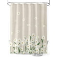 thumbnail image 1 of Spring Floral Shower Curtain Set, Waterproof Shower Curtains for Bathroom, White Daisy Farmhouse Linen Texture Washable Fabric Cloth Bath Curtain for Bathtub Decoration with Hooks 72x78 Inches, 1 of 6
