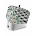 thumbnail image 1 of Spring Floral Small Toaster Cover 2 Slice, Kitchen Appliance Covers, Daisy Eucalyptus Leaves Black White Plaid Toaster Oven Cover with Loop, Bread Machine Cover Polyester Dust Cover Protection, 1 of 4