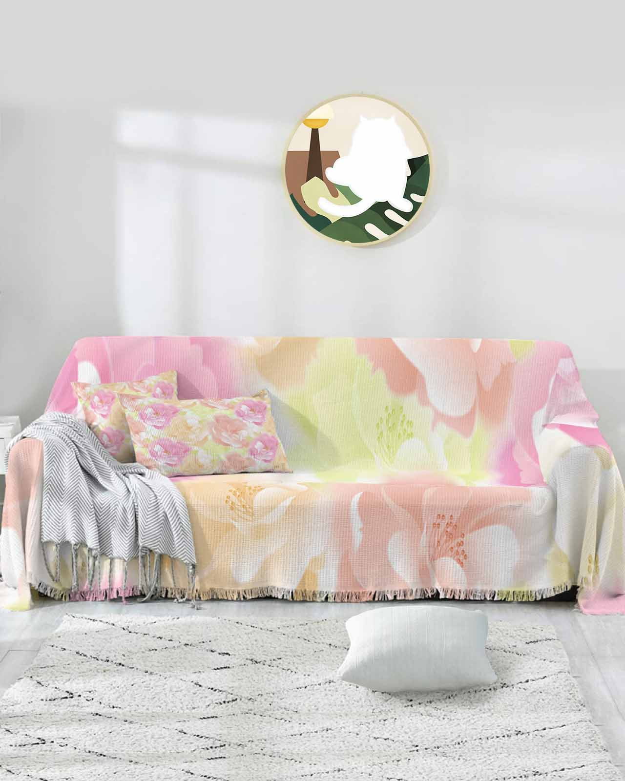 Floral Nap Blanket Cotton Gauze Sofa Four Seasons Non-slip Cover Cloth Blanket