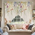 thumbnail image 1 of Spring Floral Swag Curtain Valance for Windows, Easter Bunny Rabbits Wildflowers Leaves Linen Window Treatments Short Swag Topper for Kitchen Windows Bathroom Bedroom, 36"x45", 1 of 8