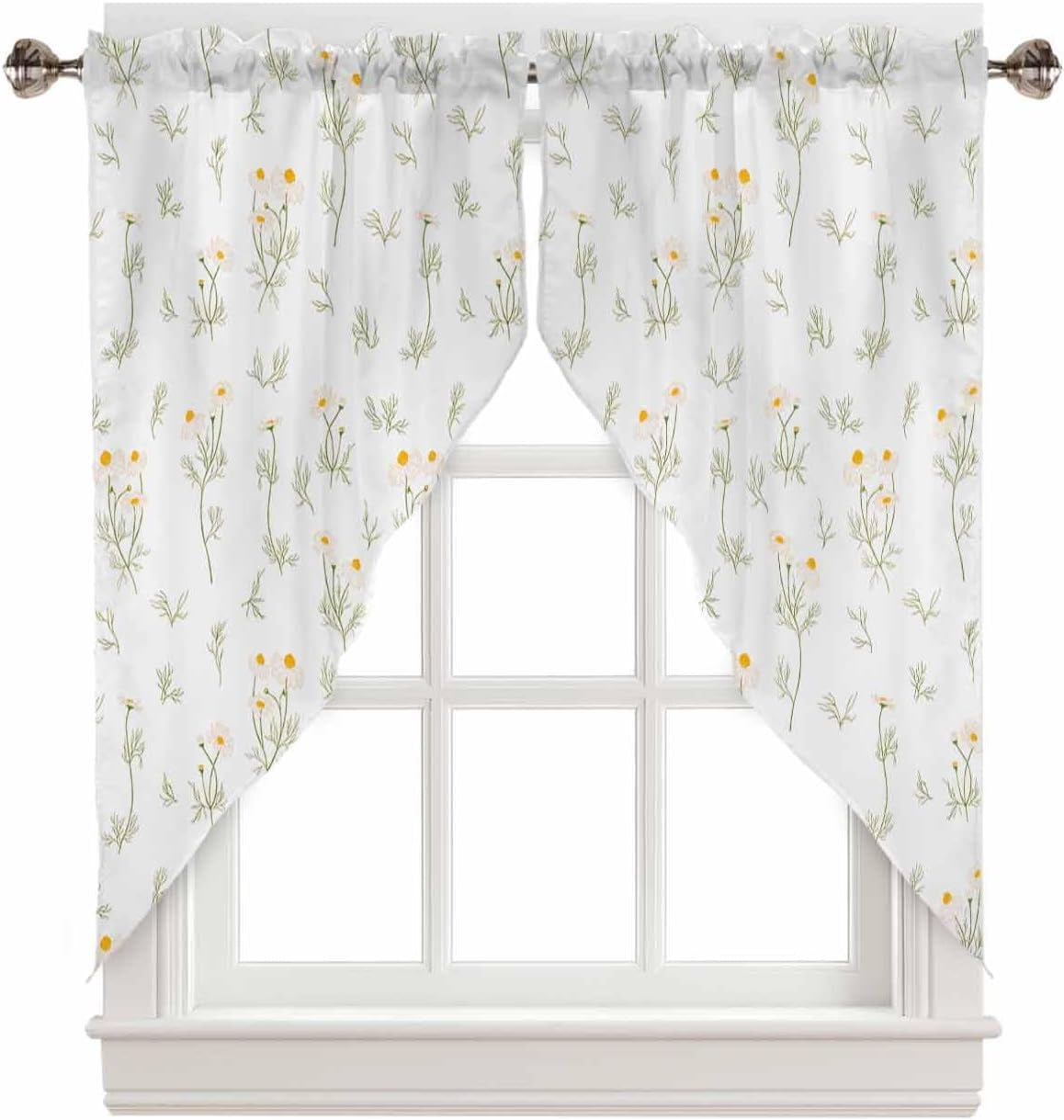 Spring Floral Swag Curtains For Living Room/bedroom Watercolor Summer ...