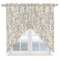 thumbnail image 1 of Spring Floral Swag Valances for Windows 2 Pack, Kitchen Window Curtains 36 Inch Length, Watercolor Flowers Leaves Tree Branches Beige Privacy Swag Curtains for Living Room/Bathroom 36"x36", 1 of 8