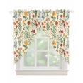 thumbnail image 1 of Spring Floral Swag Valances for Windows, Country Summer Botanical Rod Pocket Sheer Valances for Large Windows, Swag Toppers Light Filtering for Kitchen Living Room 2 Panels 36''x63'', 1 of 6