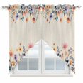 thumbnail image 1 of Spring Floral Swag Valances for Windows, Kitchen Curtains 36 Inch Length 2 Panels Set, Elegant Flowers Farmhouse Botanical Rustic Short Curtains for Small Windows Rod Pocket Cafe Curtains 28"x36", 1 of 8