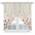 thumbnail image 1 of Spring Floral Swag Valances for Windows, Kitchen Curtains 36 Inch Length 2 Panels Set, Elegant Pastoral Flowers Watercolor Botanical Short Curtains for Small Windows Rod Pocket Cafe Curtains 28"x36", 1 of 8