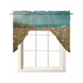 thumbnail image 1 of Spring Floral Swag Valances for Windows, Small Curtains Drapes, Pastoral Botanical Oil Painting Vintage Kitchen Window Curtains Over Sink Window Treatment Valance for Bedroom/Bathroom 56"x36", 1 of 5