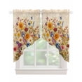 thumbnail image 1 of Spring Floral Swag Valances for Windows, Vintage Summer Botanical Flowers Rod Pocket Sheer Valances for Small Windows, Swag Toppers Light Filtering for Kitchen Living Room 2 Panels 28''x36'', 1 of 6