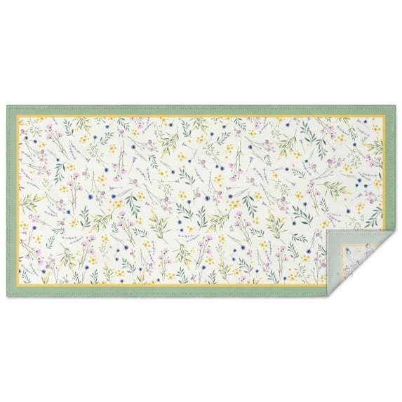 Spring Floral Table Cloth,Wrinkle Free Table Cover with Polyester,Waterproof Reusable Tablecloths for Easter Birthday Picnic Wedding (Rectangle,60x120inch)
