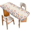 thumbnail image 1 of Spring Floral Table Cloths for 8 Foot Rectangle Tables, Elegant Flowers Farmhouse Botanical Rustic Patio Waterproof Elastic Fitted Tablecloths, Washable Rectangular Table Cover for Camping, 1 of 8