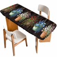 thumbnail image 1 of Spring Floral Table Cloths for 8 Foot Rectangle Tables, Wooden Flowers Elegant Pastoral Botanical Patio Waterproof Elastic Fitted Tablecloths, Washable Rectangular Table Cover for Camping, 1 of 8