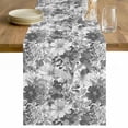 thumbnail image 1 of Spring Floral Table Runner - 60 Inch Long Retro Country Flowers Leaves Botanical Gray Cotton and Linen Blended Dress Scarves Farmhouse Table Runner for Kitchen Dining, Coffee Table, 13" x 60", 1 of 8