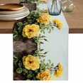 thumbnail image 1 of Spring Floral Table Runner 70 Inches, Yellow Roses Leaves Pastoral Botanical Farmhouse Bed Runner Dresser Scarves Tabletop for Indoor Outdoor Parties/Ceremony/Banquet, 13" x 70", 1 of 9