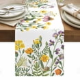 thumbnail image 1 of Spring Floral Table Runner - 72 Inch Long, Kitchen Dining Table Runner Dresser Scarves, Green Yellow Botanical Elegant Pastoral Farmhouse Decor for Coffee Tables Wedding Party Banquet, 1 of 8