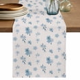 thumbnail image 1 of Spring Floral Table Runner 72 Inches, Blue Cherry Flowers Blossoms Beige Bed Runner Dresser Scarves Tabletop for Indoor Outdoor Parties/Ceremony/Banquet, 14" x 72", 1 of 9